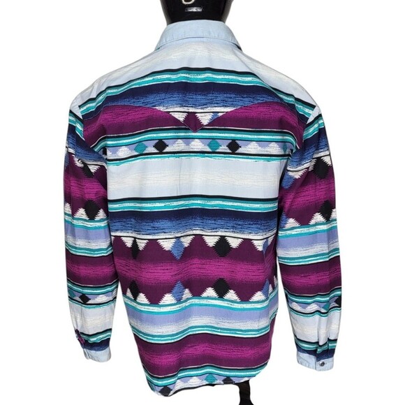 Vintage Roughrider by Circle T Western Cowboy Tribal Aztec LS Button-Down Large - Picture 5 of 8